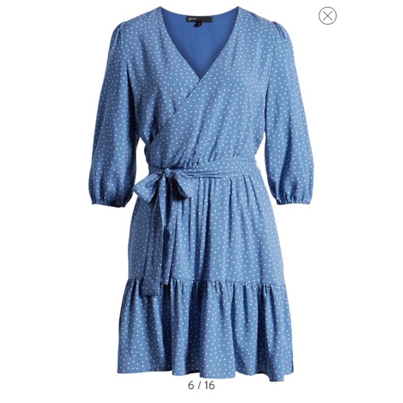 Gibson | Paloma Woven polka dot wrap dress - Picture 2 of 8